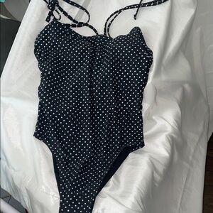 Swimsuits bathing suit black and white Polka Dot One Piece Medium Cute. NWOT.